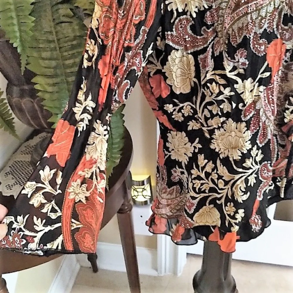 Boho Chic Floral Paisley Blouse PL - Picture 4 of 6